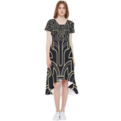 Art-deco-geometric-abstract-pattern-vector High Low Boho Dress by Pakemis