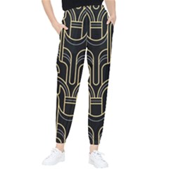 Art-deco-geometric-abstract-pattern-vector Tapered Pants by Pakemis