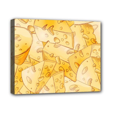 Cheese-slices-seamless-pattern-cartoon-style Canvas 10  X 8  (stretched) by Pakemis