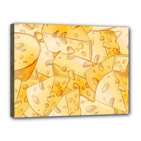 Cheese-slices-seamless-pattern-cartoon-style Canvas 16  X 12  (stretched) by Pakemis