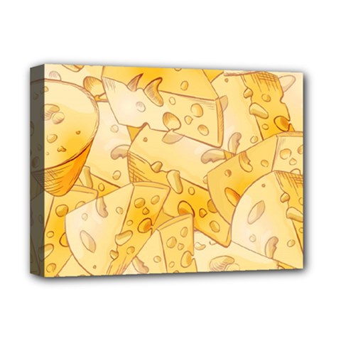 Cheese-slices-seamless-pattern-cartoon-style Deluxe Canvas 16  X 12  (stretched)  by Pakemis