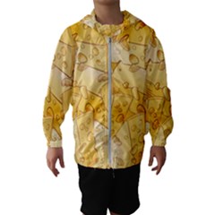 Cheese-slices-seamless-pattern-cartoon-style Kids  Hooded Windbreaker by Pakemis