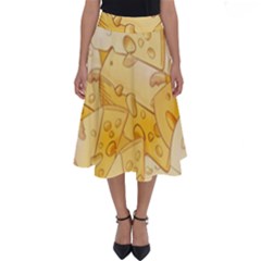 Cheese-slices-seamless-pattern-cartoon-style Perfect Length Midi Skirt by Pakemis