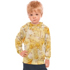 Cheese-slices-seamless-pattern-cartoon-style Kids  Hooded Pullover by Pakemis