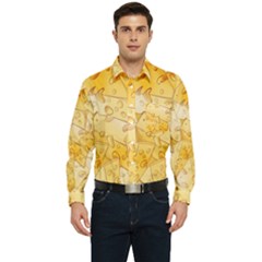 Cheese-slices-seamless-pattern-cartoon-style Men s Long Sleeve Pocket Shirt  by Pakemis