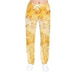 Cheese-slices-seamless-pattern-cartoon-style Women Velvet Drawstring Pants by Pakemis