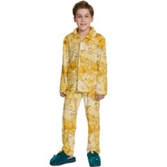 Cheese-slices-seamless-pattern-cartoon-style Kids  Long Sleeve Velvet Pajamas Set by Pakemis