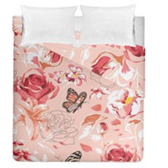 Beautiful-seamless-spring-pattern-with-roses-peony-orchid-succulents Duvet Cover Double Side (queen Size) by Pakemis