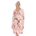 Beautiful-seamless-spring-pattern-with-roses-peony-orchid-succulents Long Sleeve Velvet Front Wrap Dress View1