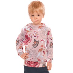 Beautiful-seamless-spring-pattern-with-roses-peony-orchid-succulents Kids  Hooded Pullover