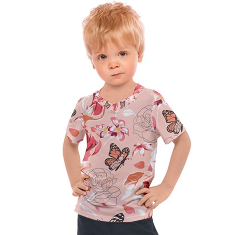 Beautiful-seamless-spring-pattern-with-roses-peony-orchid-succulents Kids  Sports Tee by Pakemis