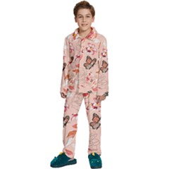 Beautiful-seamless-spring-pattern-with-roses-peony-orchid-succulents Kids  Long Sleeve Velvet Pajamas Set by Pakemis