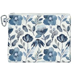 Indigo-watercolor-floral-seamless-pattern Canvas Cosmetic Bag (xxl) by Pakemis