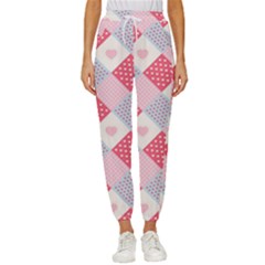 Cute-kawaii-patches-seamless-pattern Cropped Drawstring Pants by Pakemis