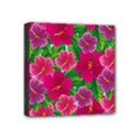 Background-cute-flowers-fuchsia-with-leaves Mini Canvas 4  x 4  (Stretched) View1