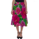 Background-cute-flowers-fuchsia-with-leaves Perfect Length Midi Skirt View1