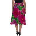 Background-cute-flowers-fuchsia-with-leaves Perfect Length Midi Skirt View2