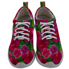 Background-cute-flowers-fuchsia-with-leaves Mens Athletic Shoes by Pakemis