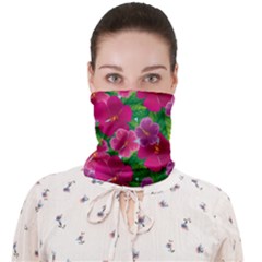 Background-cute-flowers-fuchsia-with-leaves Face Covering Bandana (adult) by Pakemis