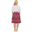 Background-cute-flowers-fuchsia-with-leaves Classic Short Skirt View4