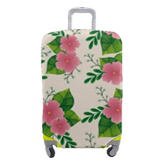 Cute-pink-flowers-with-leaves-pattern Luggage Cover (small) by Pakemis