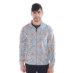 Hand-drawn-cute-flowers-with-leaves-pattern Men s Windbreaker by Pakemis