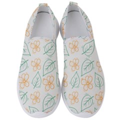 Hand-drawn-cute-flowers-with-leaves-pattern Men s Slip On Sneakers by Pakemis