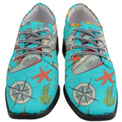 Colored-sketched-sea-elements-pattern-background-sea-life-animals-illustration Women Heeled Oxford Shoes by Pakemis