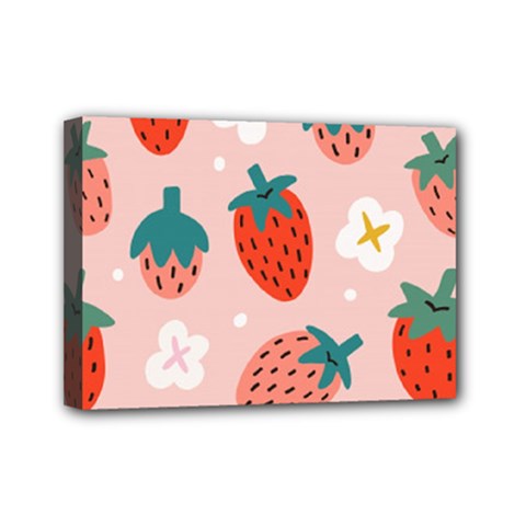 Strawberry-seamless-pattern Mini Canvas 7  X 5  (stretched) by Pakemis