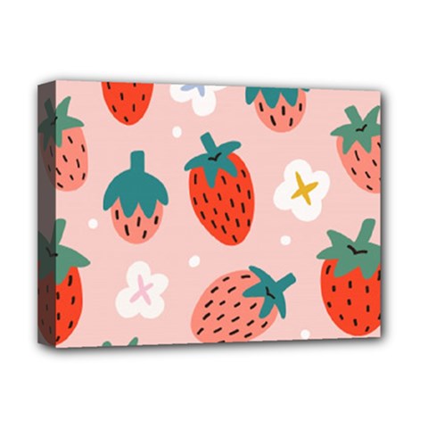 Strawberry-seamless-pattern Deluxe Canvas 16  X 12  (stretched)  by Pakemis