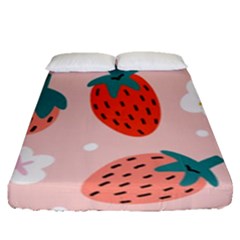 Strawberry-seamless-pattern Fitted Sheet (queen Size) by Pakemis