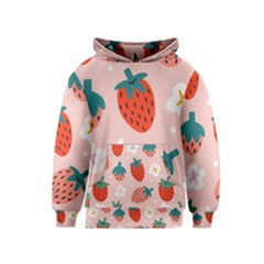 Strawberry-seamless-pattern Kids  Pullover Hoodie