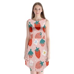 Strawberry-seamless-pattern Sleeveless Chiffon Dress   by Pakemis