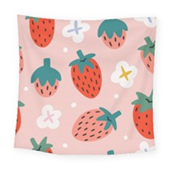 Strawberry-seamless-pattern Square Tapestry (large)