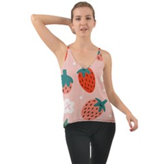 Strawberry-seamless-pattern Chiffon Cami by Pakemis