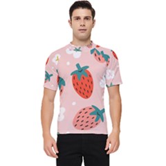 Strawberry-seamless-pattern Men s Short Sleeve Rash Guard by Pakemis