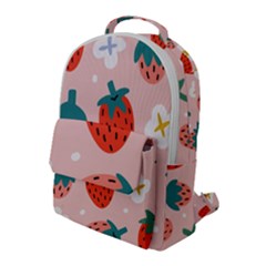 Strawberry-seamless-pattern Flap Pocket Backpack (large) by Pakemis