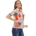 Strawberry-seamless-pattern Women s Short Sleeve Double Pocket Shirt View2