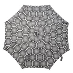 Halftone-tech-hexagons-seamless-pattern Hook Handle Umbrellas (medium) by Pakemis