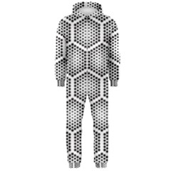 Halftone-tech-hexagons-seamless-pattern Hooded Jumpsuit (men) by Pakemis