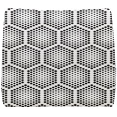 Halftone-tech-hexagons-seamless-pattern Seat Cushion by Pakemis