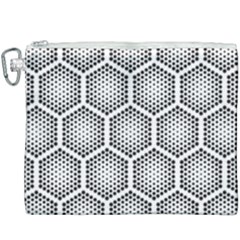 Halftone-tech-hexagons-seamless-pattern Canvas Cosmetic Bag (xxxl) by Pakemis