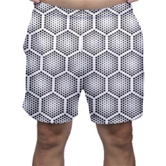 Halftone-tech-hexagons-seamless-pattern Men s Shorts