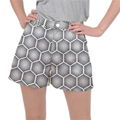 Halftone-tech-hexagons-seamless-pattern Ripstop Shorts by Pakemis