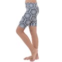 Halftone-tech-hexagons-seamless-pattern Kids  Lightweight Velour Cropped Yoga Leggings View2