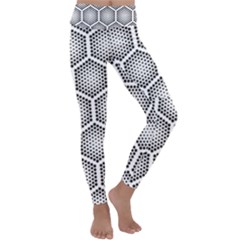 Halftone-tech-hexagons-seamless-pattern Kids  Lightweight Velour Classic Yoga Leggings by Pakemis