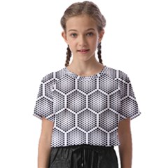 Halftone-tech-hexagons-seamless-pattern Kids  Basic Tee by Pakemis