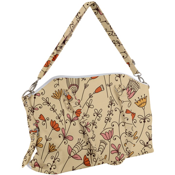 Seamless-pattern-with-different-flowers Canvas Crossbody Bag