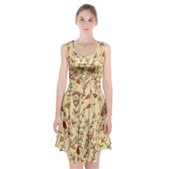 Seamless-pattern-with-different-flowers Racerback Midi Dress by Pakemis