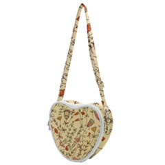 Seamless-pattern-with-different-flowers Heart Shoulder Bag by Pakemis